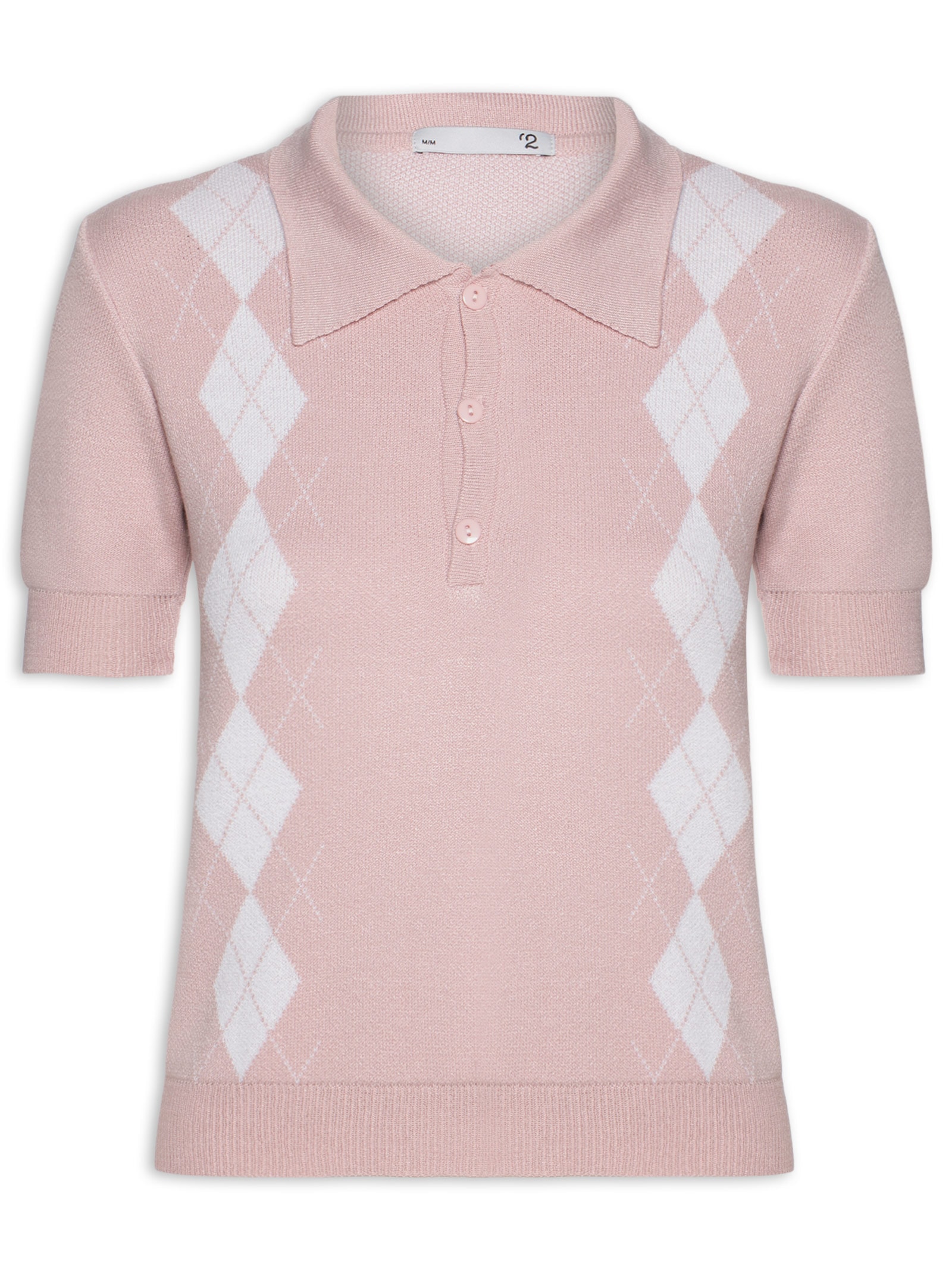 Blusa Feminina Gola Polo Em Tricot Rosa '2Essential