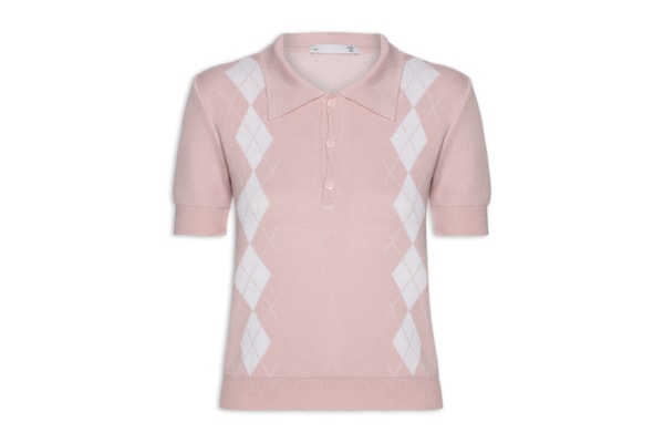 Blusa Feminina Gola Polo Em Tricot - Rosa