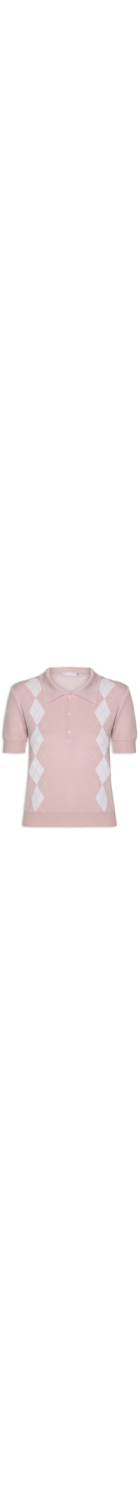 Blusa Feminina Gola Polo Em Tricot - Rosa
