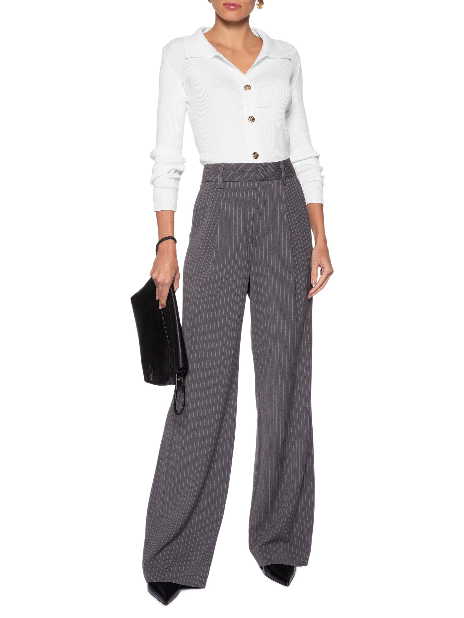 Blusa Feminina Gola Polo em Tricot – Branco '2Essential