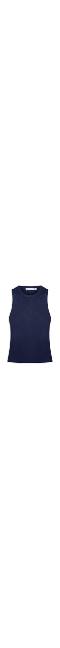 Blusa Feminina Gola Redonda Em Tricot - Azul