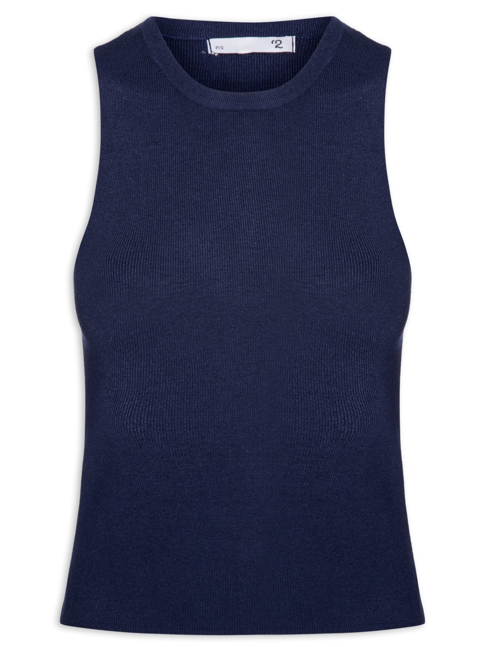 Blusa Feminina Gola Redonda Em Tricot Azul '2Essential
