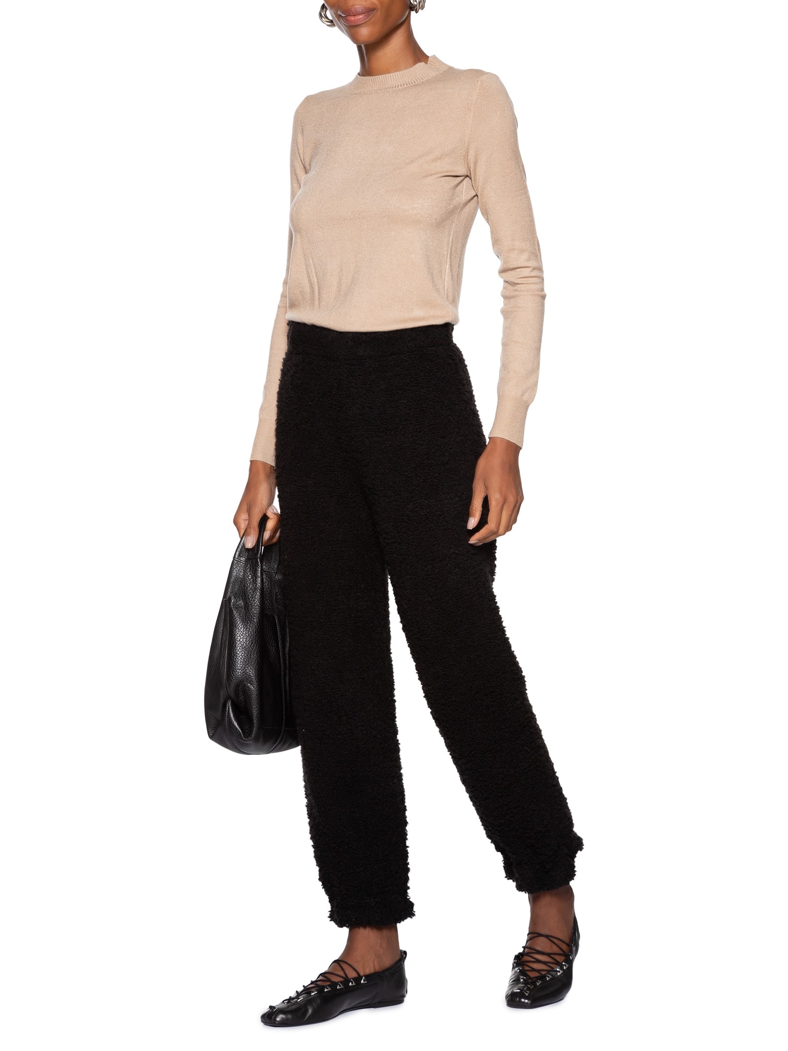 Blusa Feminina Gola Redonda Em Tricot Bege '2Essential