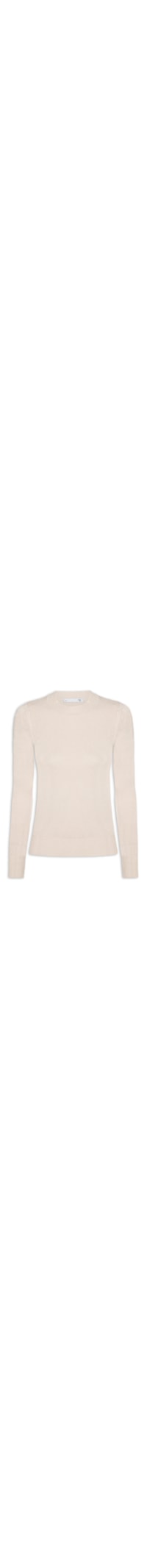 Blusa Feminina Gola Redonda Em Tricot - Bege