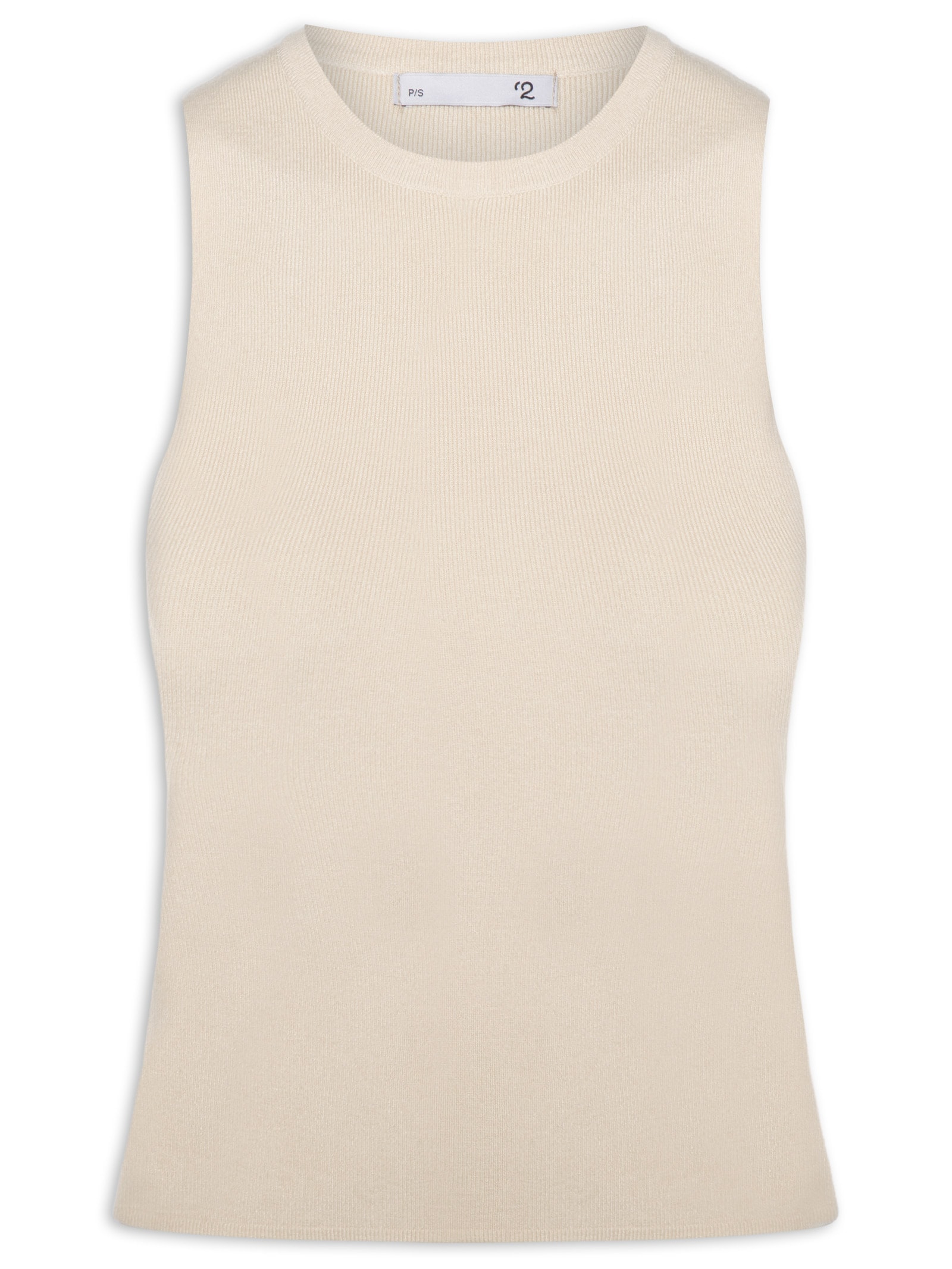 Blusa Feminina Gola Redonda Em Tricot Bege '2Essential