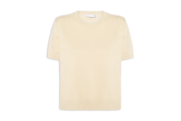 Blusa Feminina Gola Redonda em Tricot - Bege