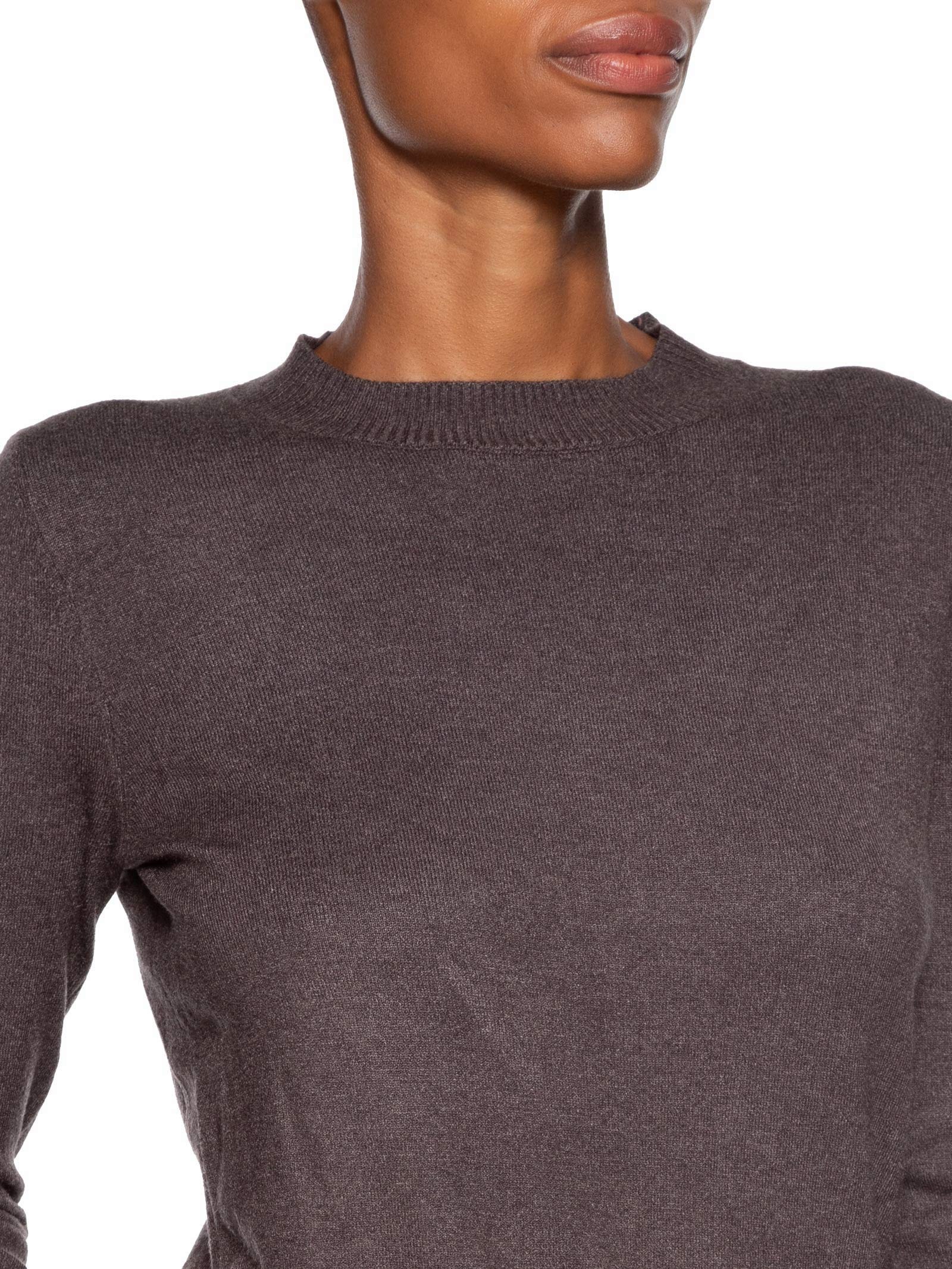 Blusa Feminina Gola Redonda Em Tricot Cinza '2Essential