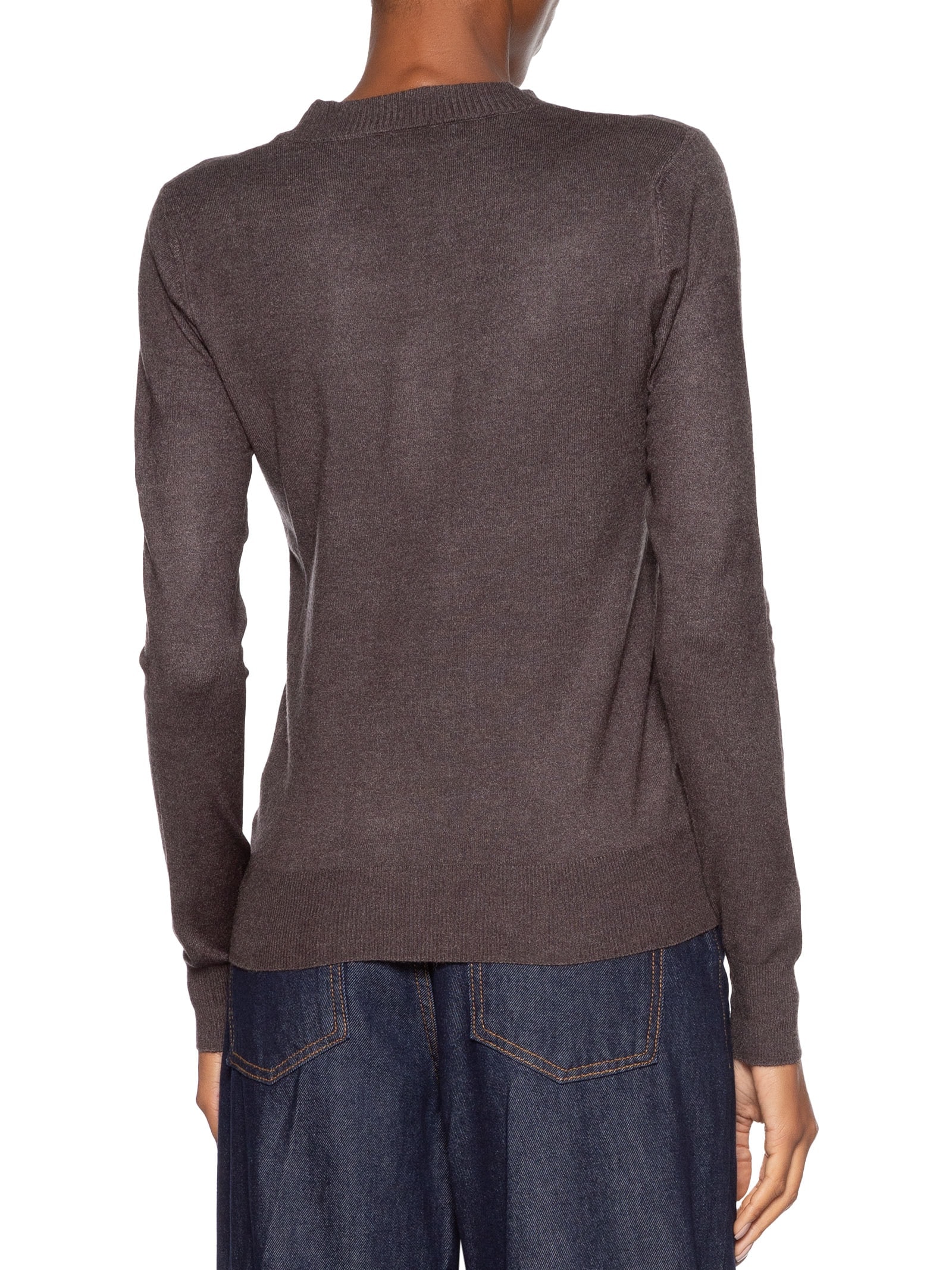 Blusa Feminina Gola Redonda Em Tricot Cinza '2Essential