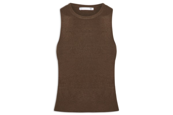 Blusa Feminina Gola Redonda Em Tricot - Marrom