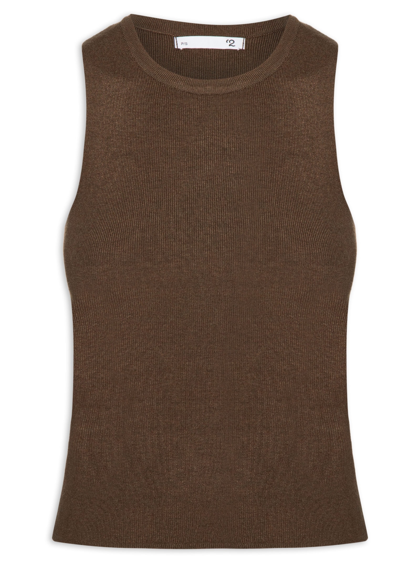 Blusa Feminina Gola Redonda Em Tricot Marrom '2Essential