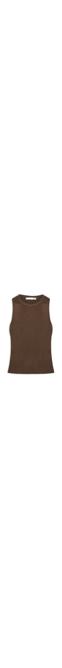 Blusa Feminina Gola Redonda Em Tricot - Marrom