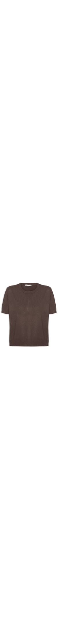Blusa Feminina Gola Redonda em Tricot - Marrom