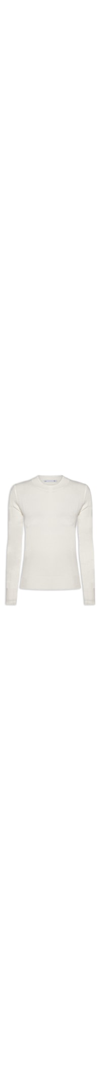 Blusa Feminina Gola Redonda Em Tricot - Off White