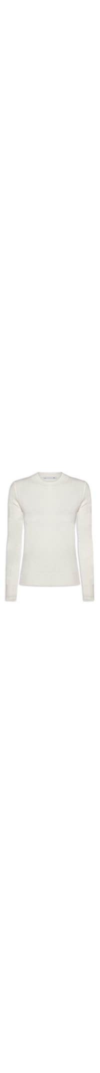 Blusa Feminina Gola Redonda Em Tricot - Off White