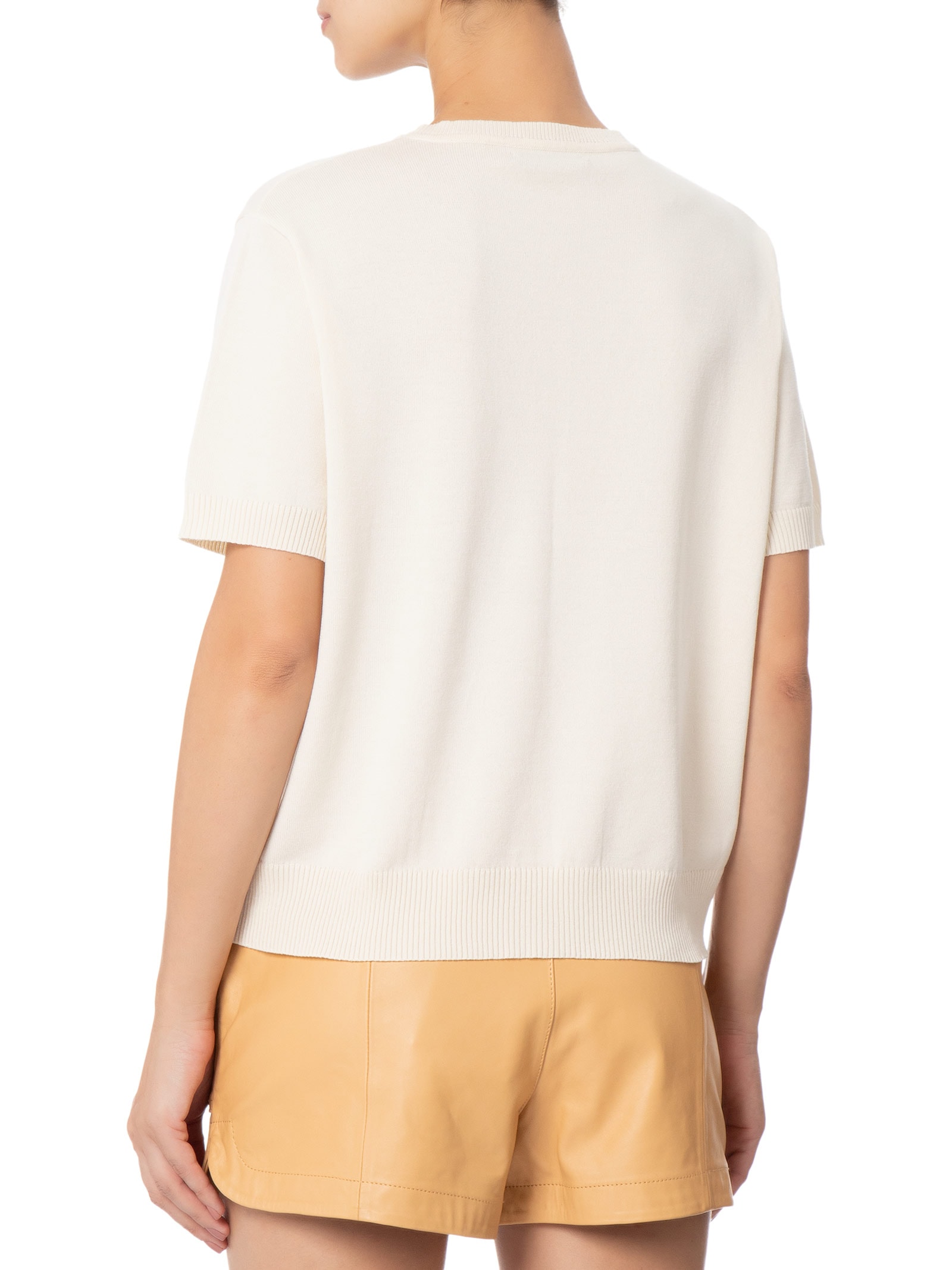 Blusa Feminina Gola Redonda em Tricot Off White '2Essential