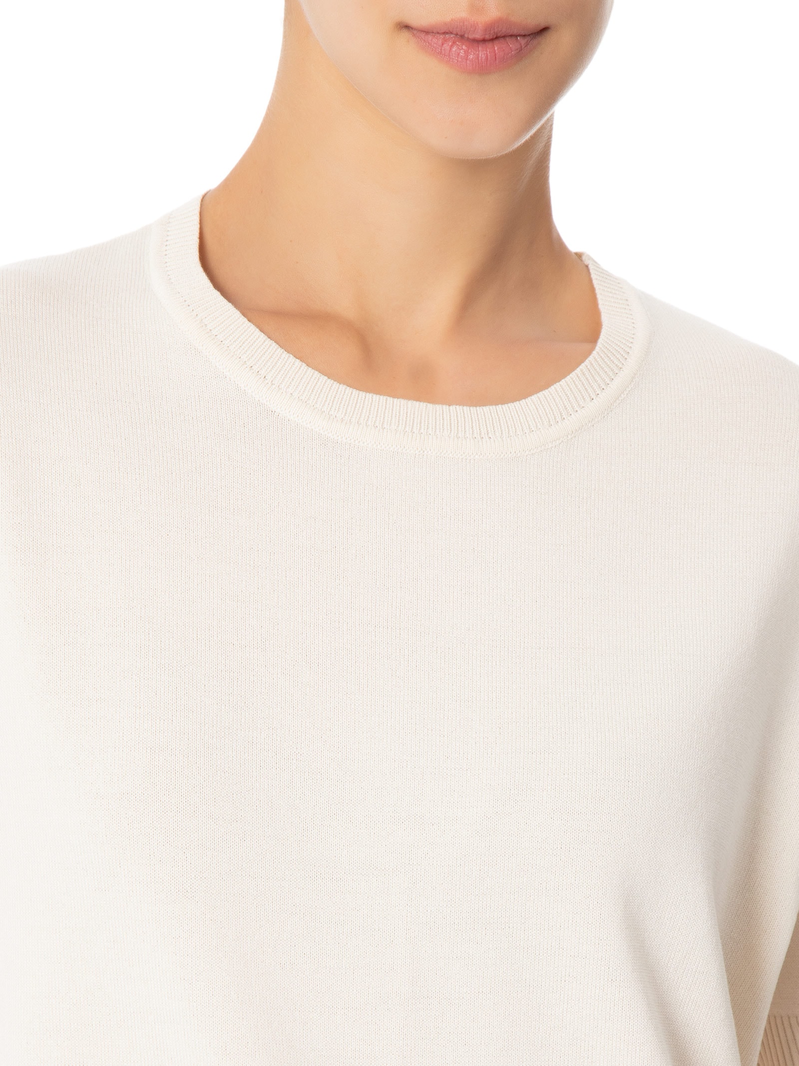 Blusa Feminina Gola Redonda em Tricot Off White '2Essential