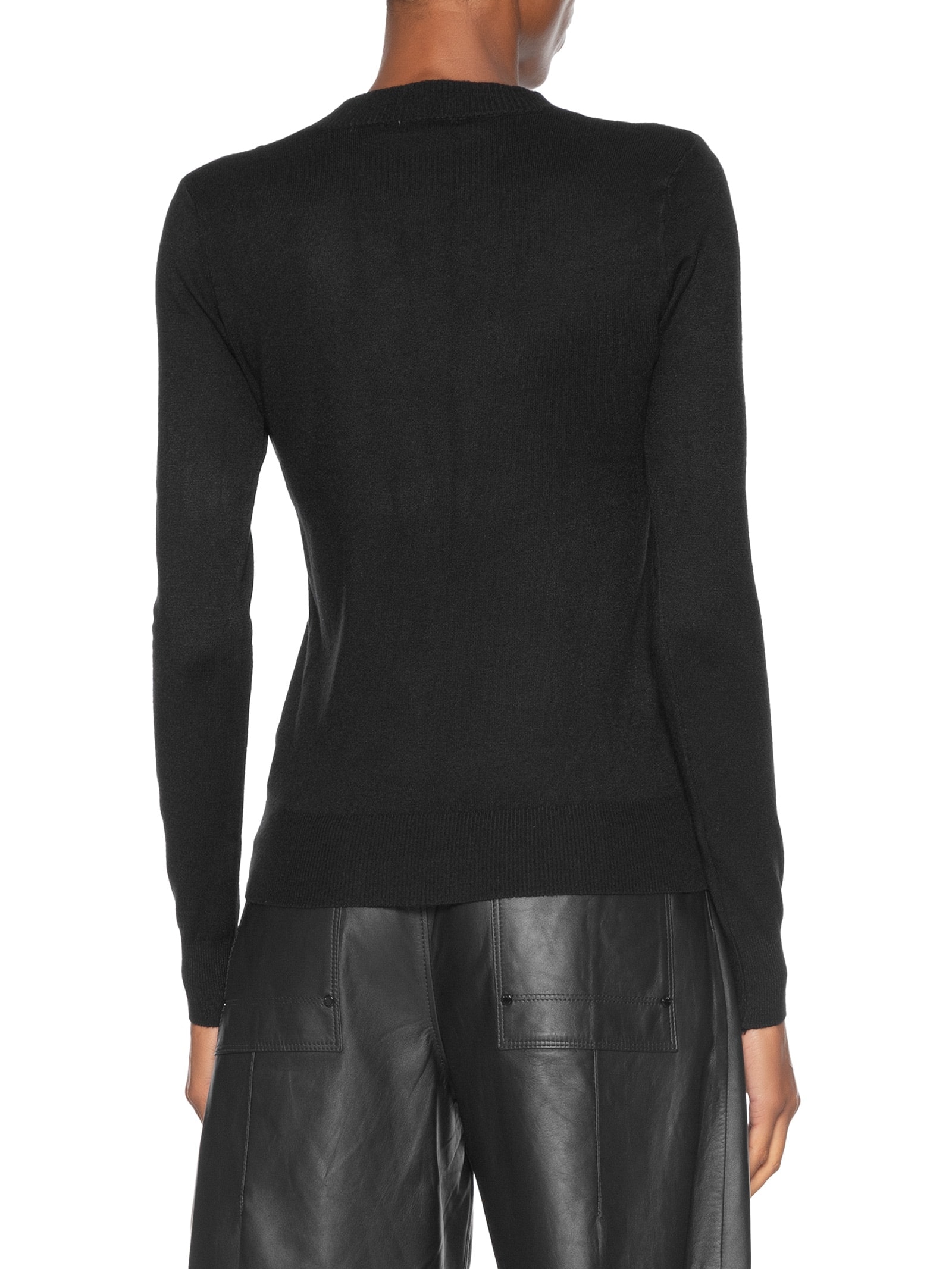 Blusa Feminina Gola Redonda Em Tricot Preto '2Essential