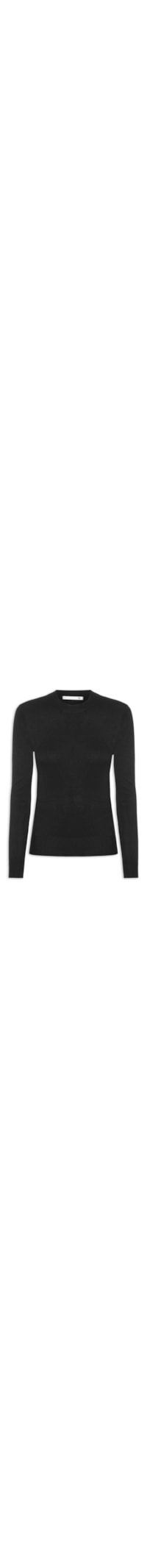 Blusa Feminina Gola Redonda Em Tricot - Preto