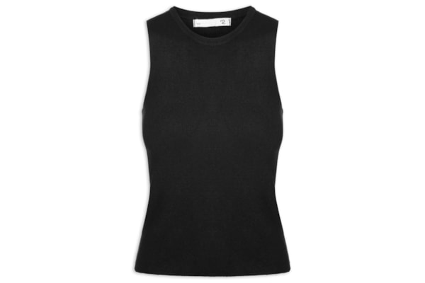 Blusa Feminina Gola Redonda Em Tricot - Preto