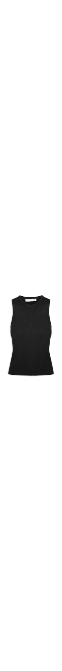 Blusa Feminina Gola Redonda Em Tricot - Preto