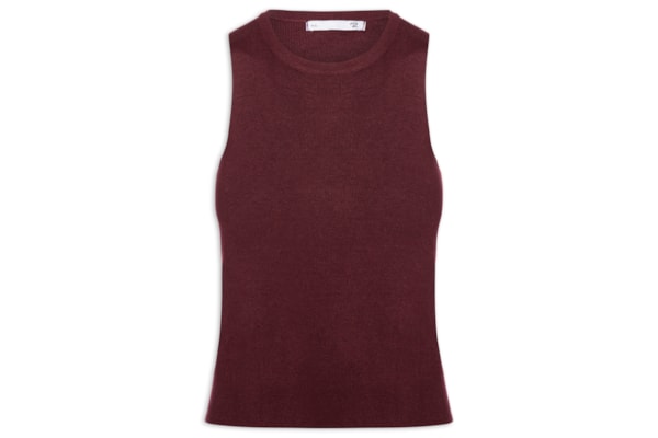 Blusa Feminina Gola Redonda Em Tricot - Vermelho