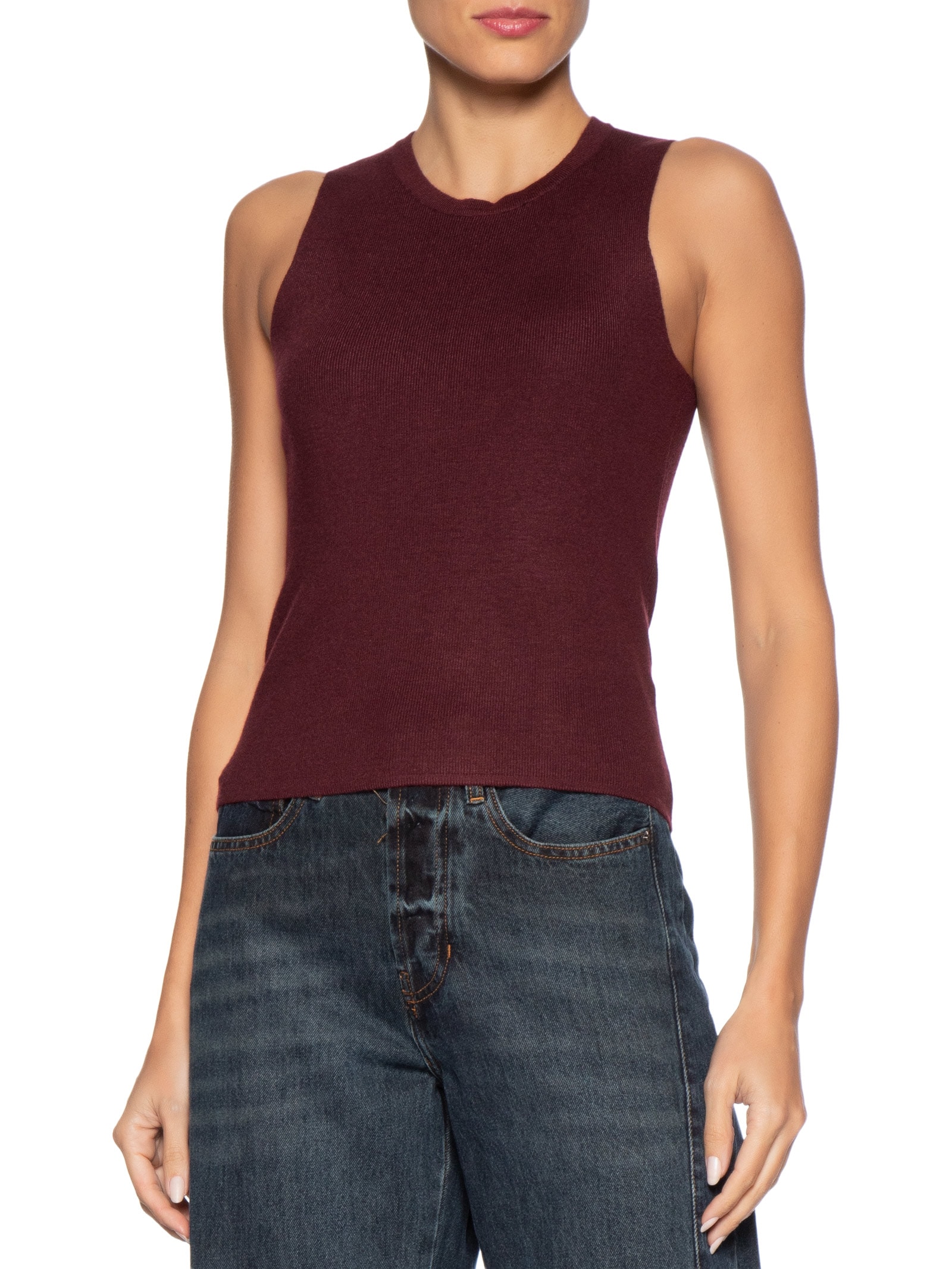 Blusa Feminina Gola Redonda Em Tricot Vermelho '2Essential