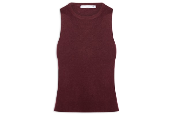 Blusa Feminina Gola Redonda Em Tricot - Vermelho