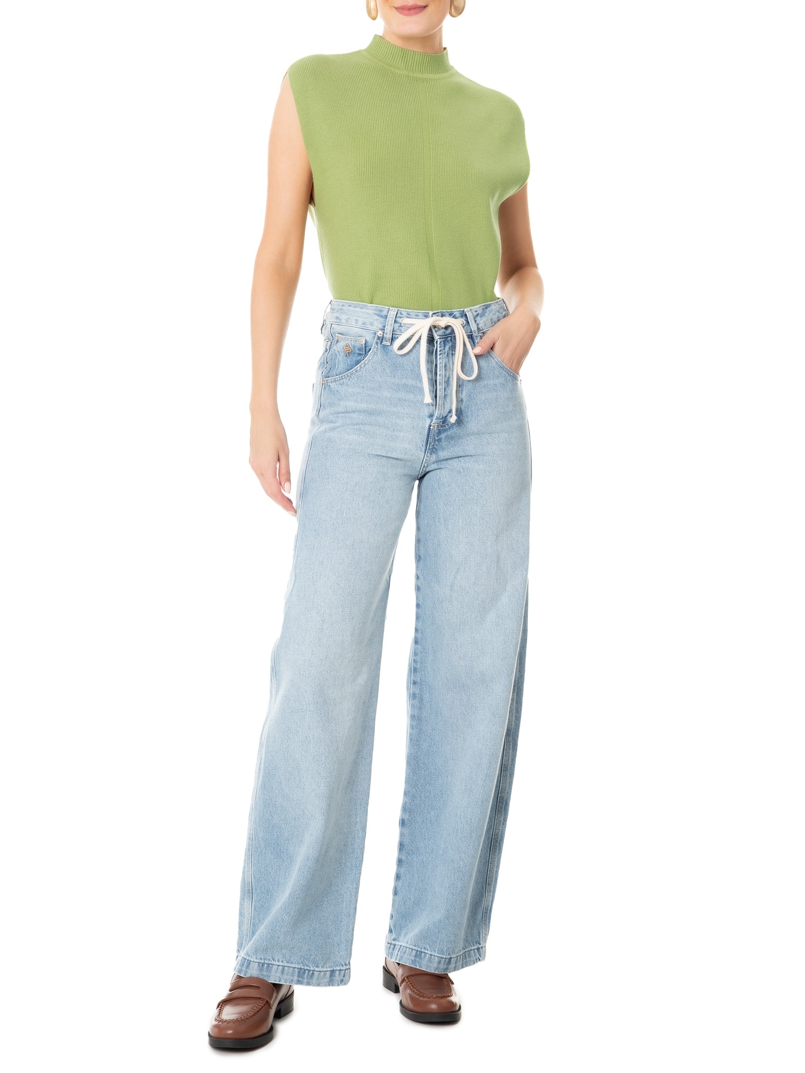 Blusa Feminina Gola Redonda Verde '2Essential