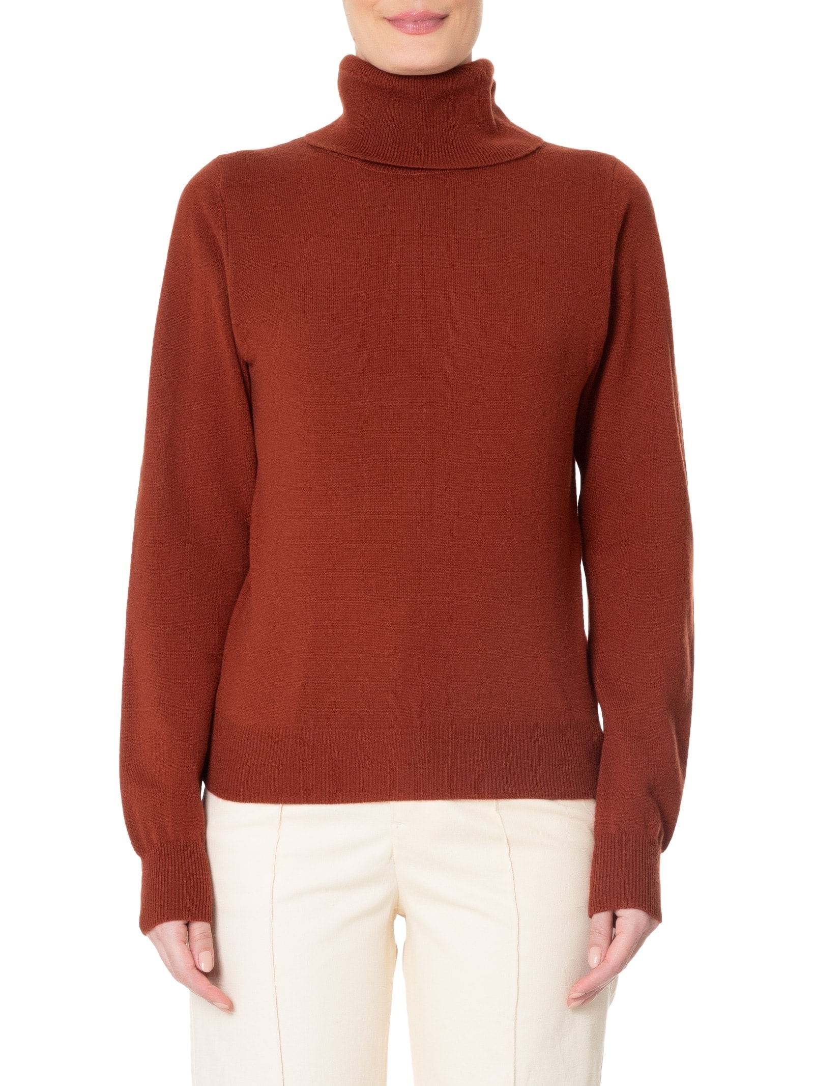 Blusa Feminina Gola Rolê Cashmere Marrom '2Essential