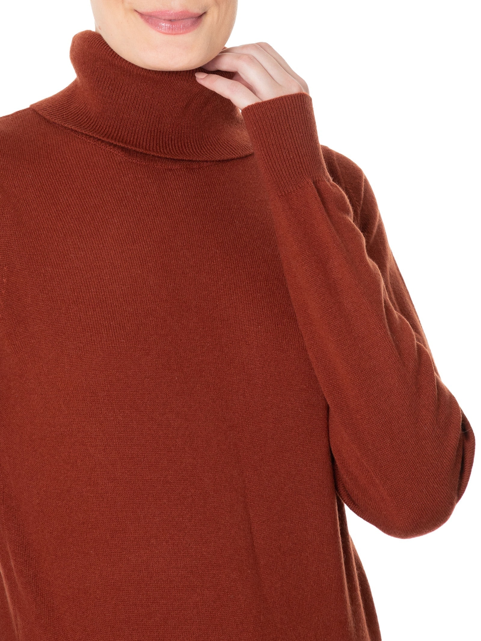 Blusa Feminina Gola Rolê Cashmere Marrom '2Essential