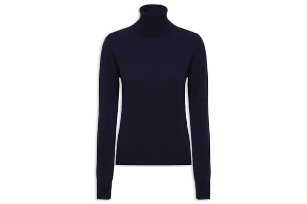 Blusa Feminina Gola Rolê Puro Cashmere - Azul
