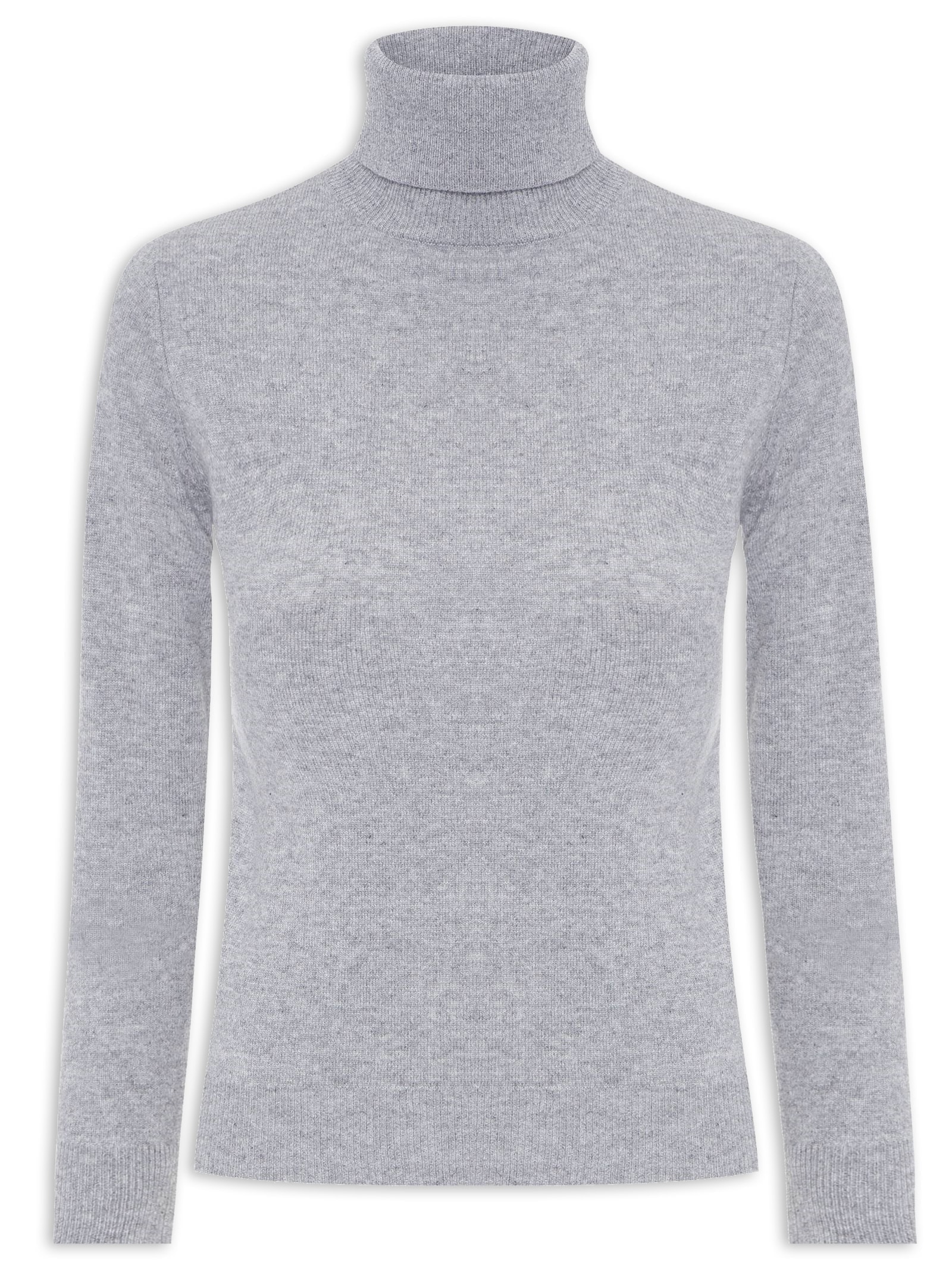 Blusa Feminina Gola Rolê Puro Cashmere Cinza '2Essential