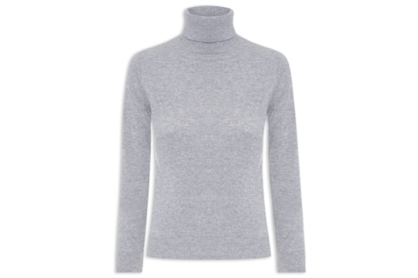 Blusa Feminina Gola Rolê Puro Cashmere - Cinza