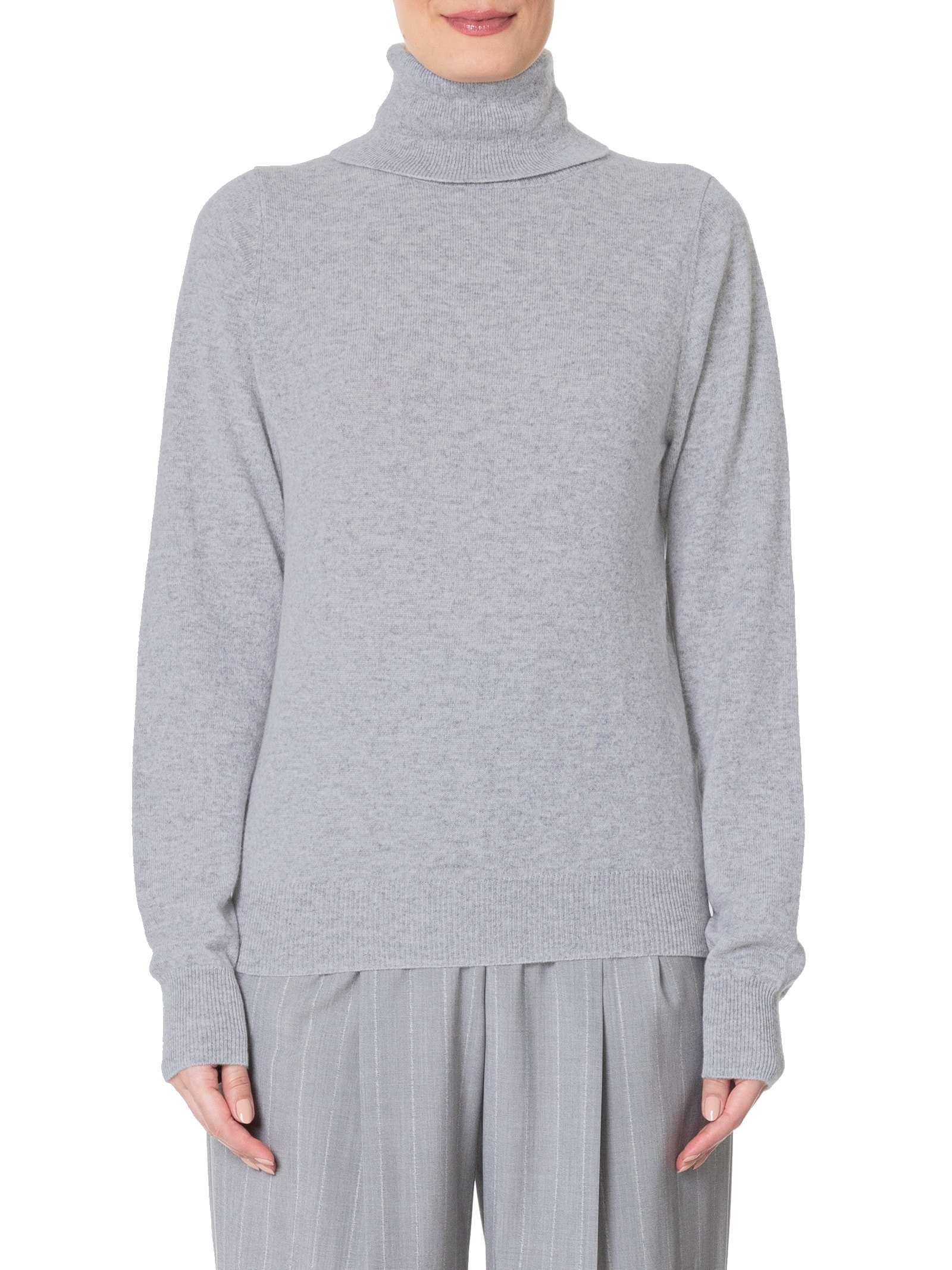 Blusa Feminina Gola Rolê Puro Cashmere Cinza '2Essential