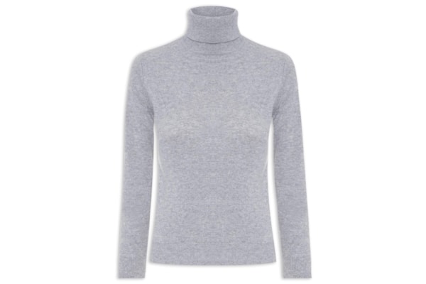 Blusa Feminina Gola Rolê Puro Cashmere - Cinza