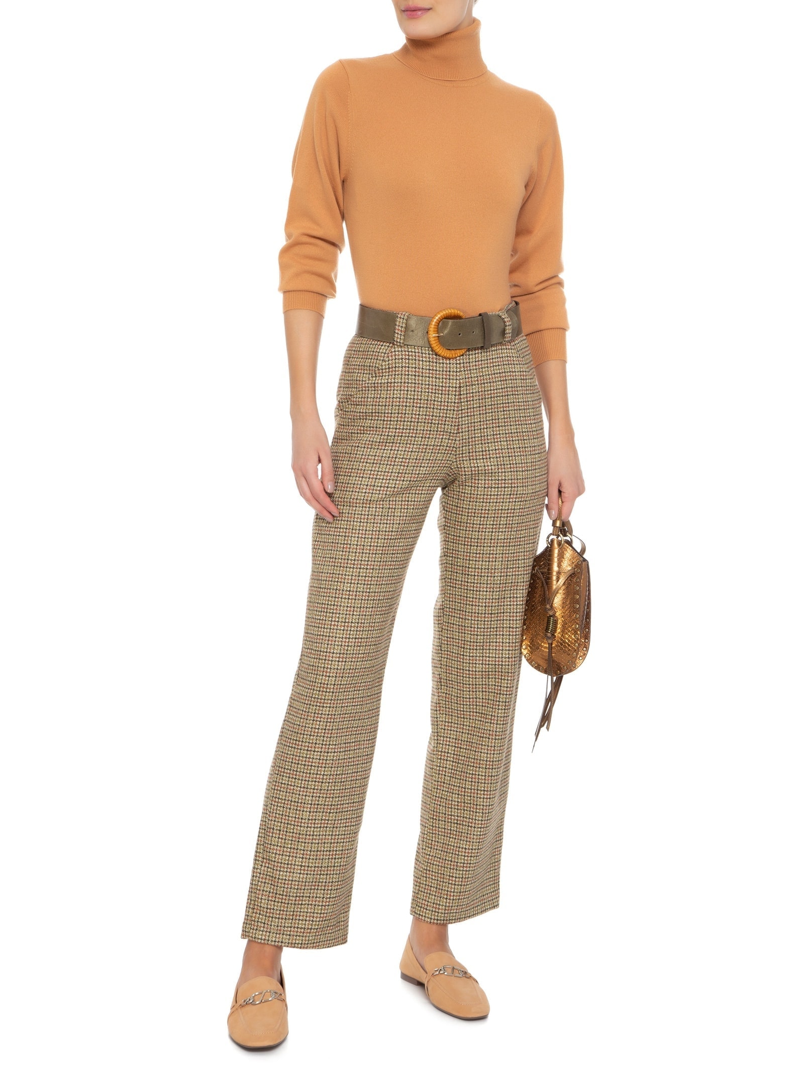Blusa Feminina Gola Rolê Puro Cashmere Laranja '2Essential