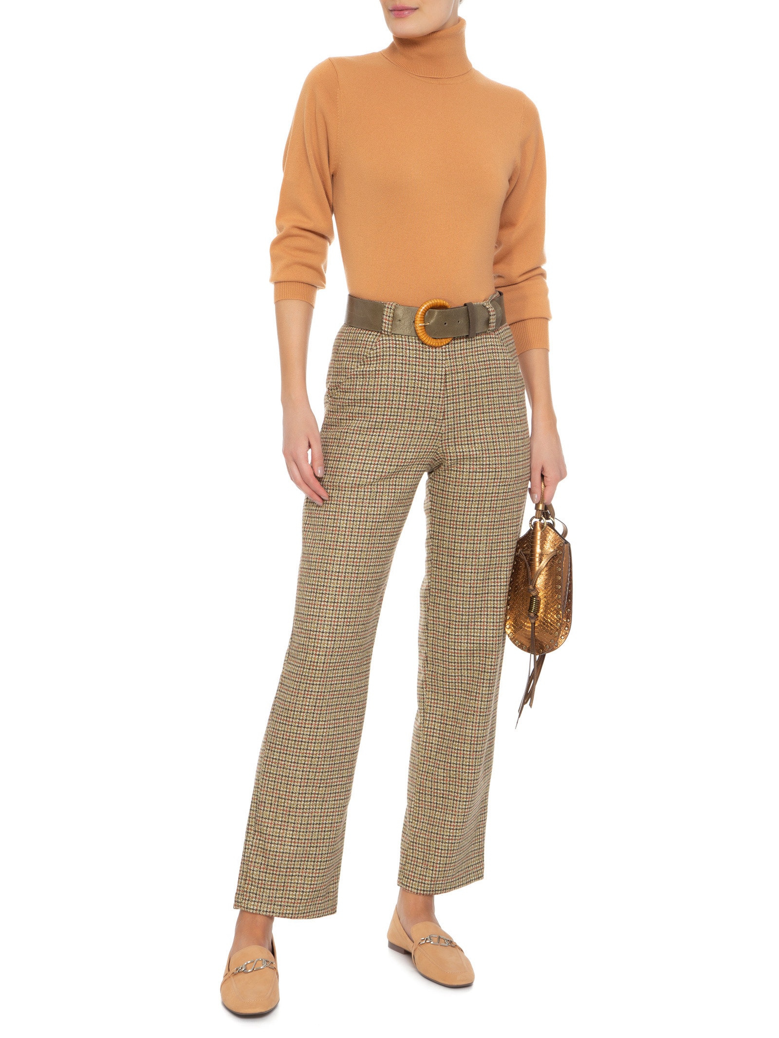 Blusa Feminina Gola Rolê Puro Cashmere Laranja '2Essential