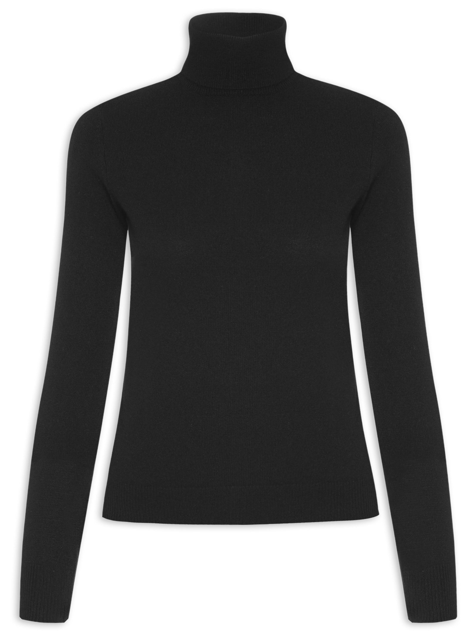 Blusa Feminina Gola Rolê Puro Cashmere Preto '2Essential