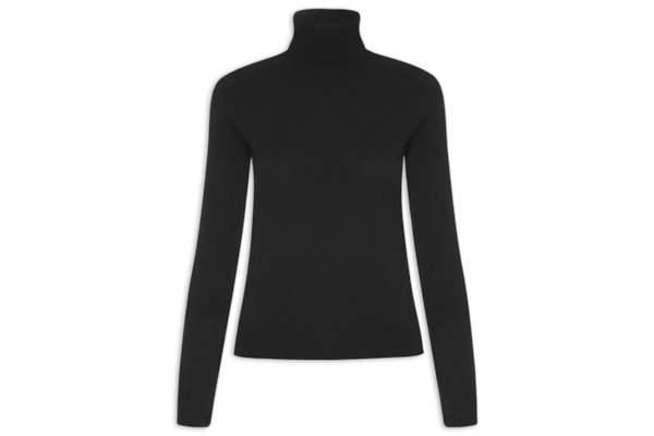 Blusa Feminina Gola Rolê Puro Cashmere - Preto