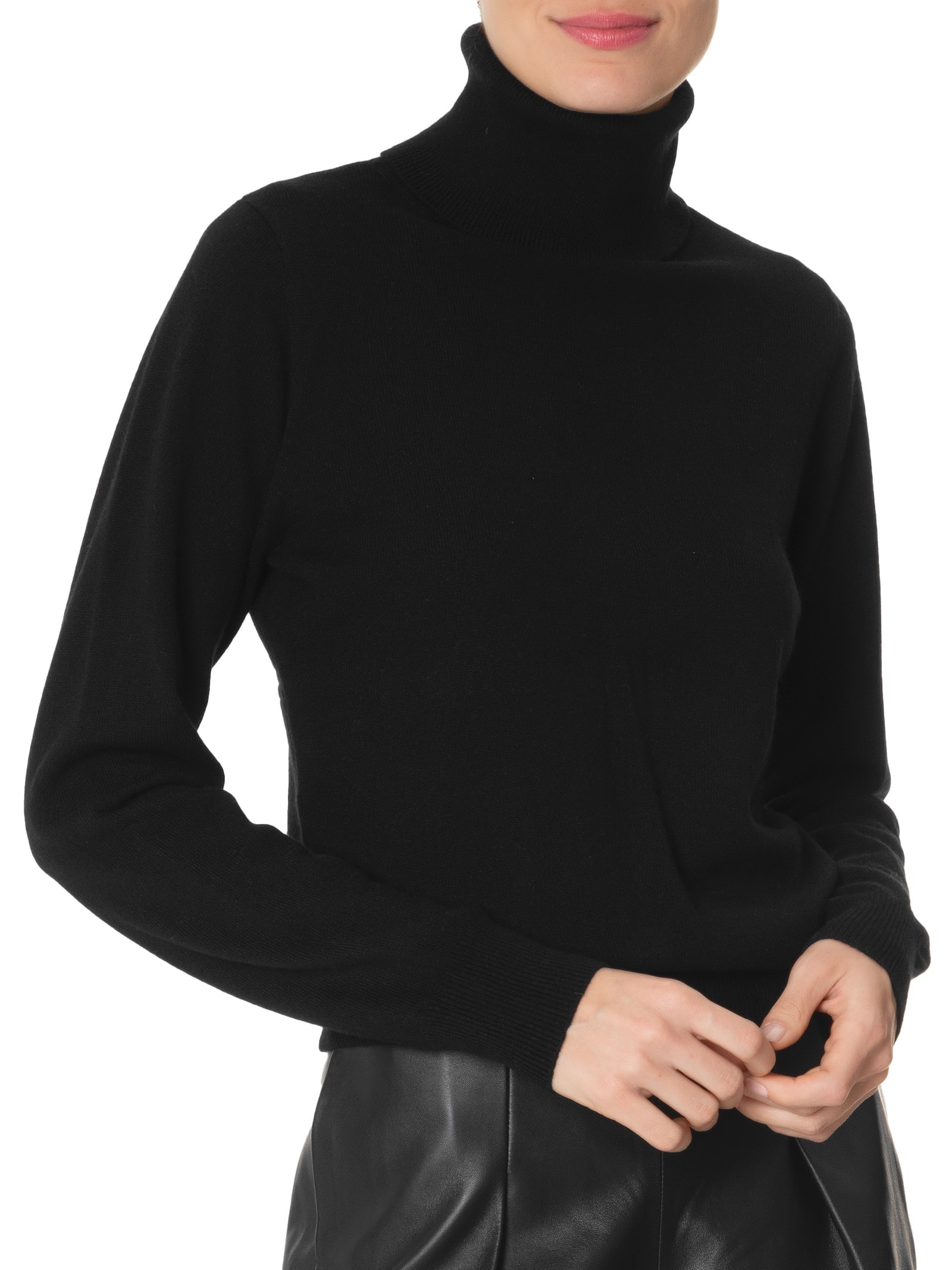 Blusa Feminina Gola Rolê Puro Cashmere Preto '2Essential
