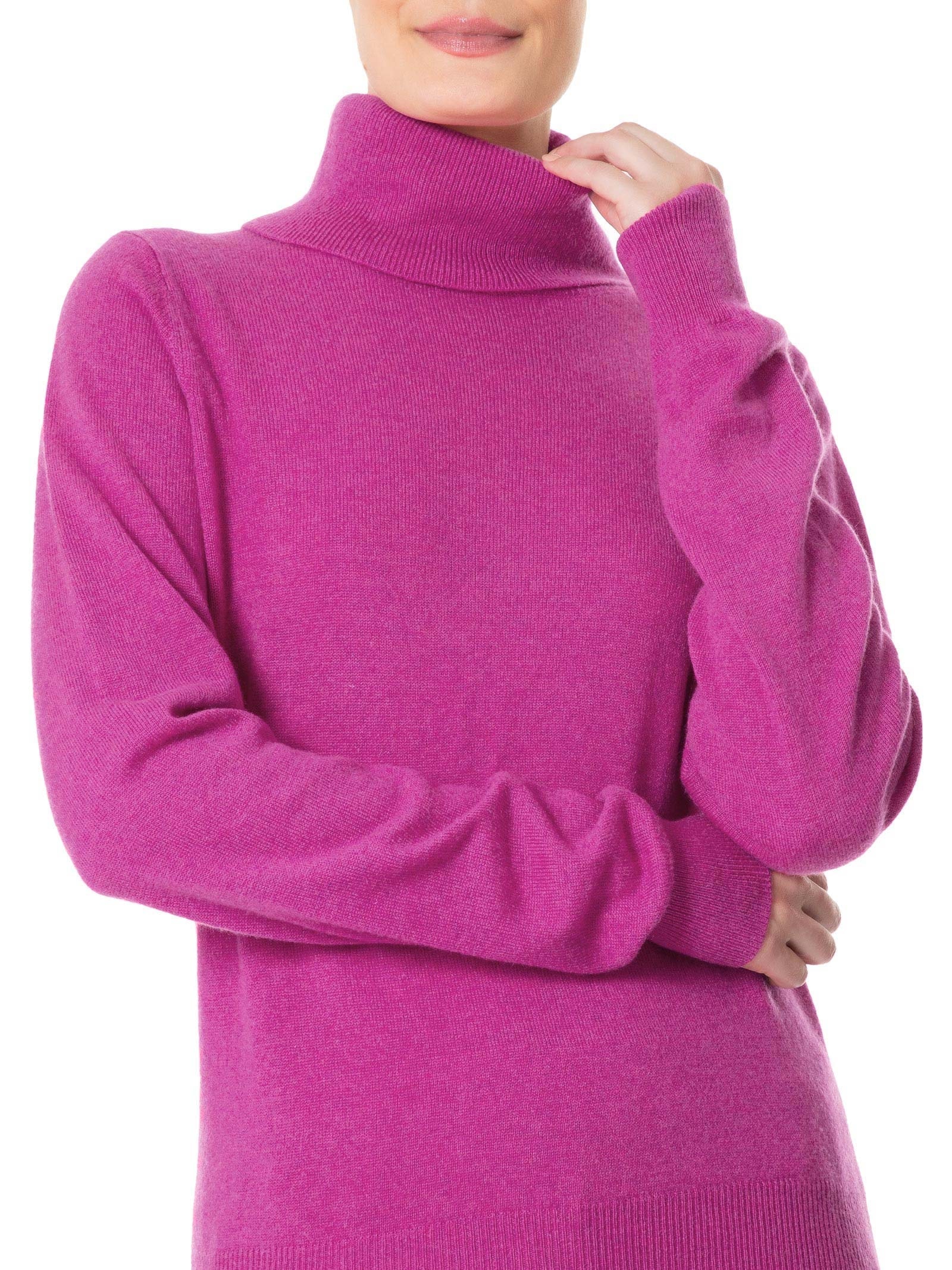 Blusa Feminina Gola Rolê Puro Cashmere Rosa '2Essential