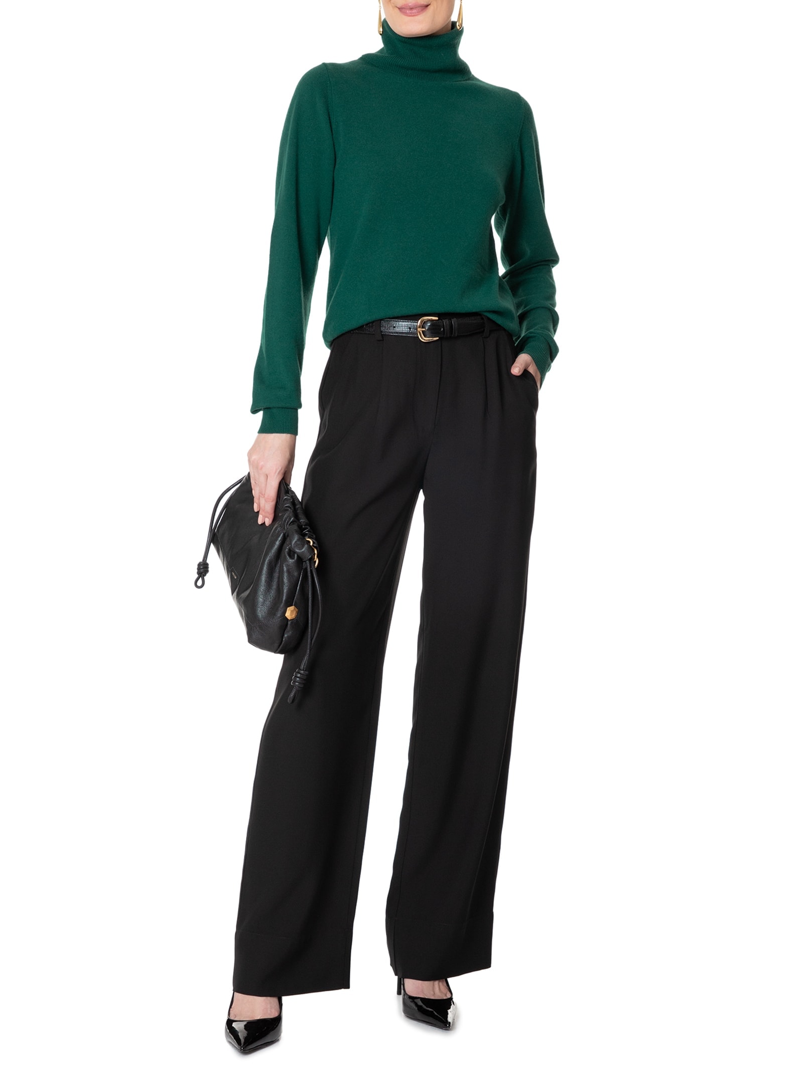 Blusa Feminina Gola Rolê Puro Cashmere Verde '2Essential