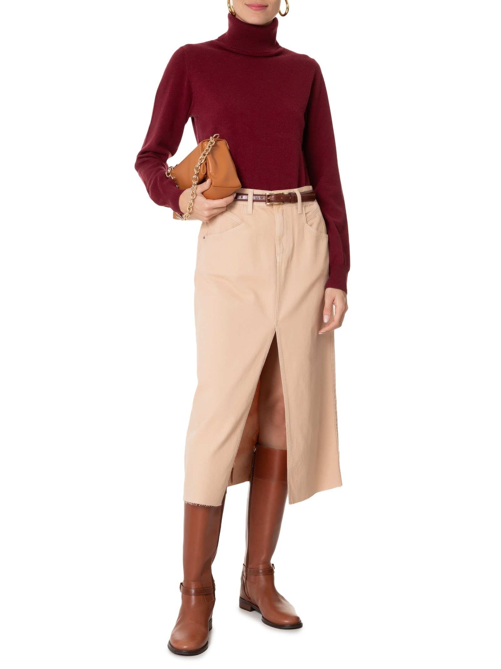 Blusa Feminina Gola Rolê Puro Cashmere Vermelho '2Essential