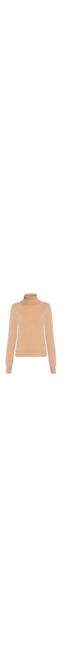 Blusa Feminina Gola Rulê Puro Cashmere - Bege