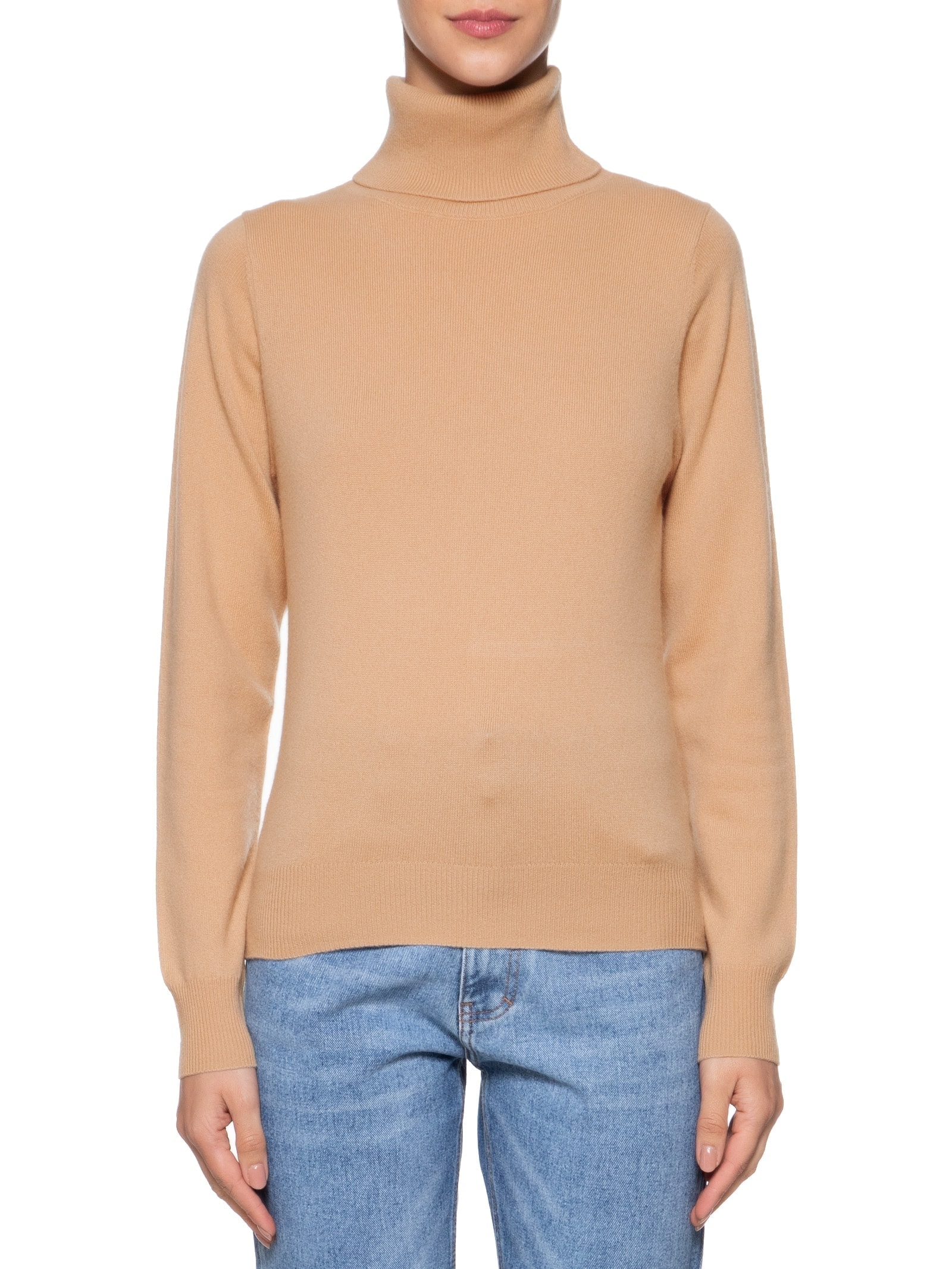 Blusa Feminina Gola Rulê Puro Cashmere Bege '2Essential