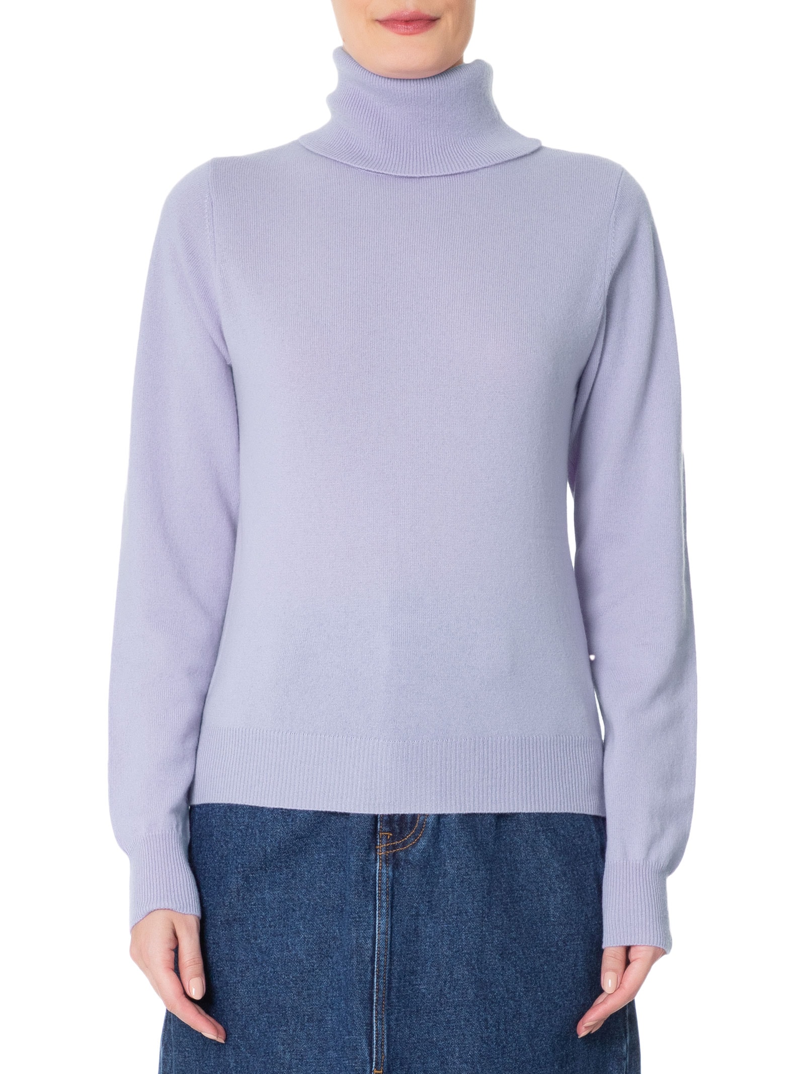 Blusa Feminina Gola Rulê Puro Cashmere Roxo '2Essential