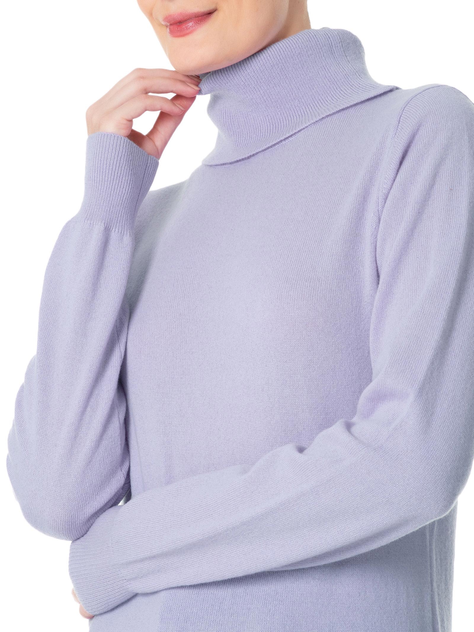 Blusa Feminina Gola Rulê Puro Cashmere Roxo '2Essential