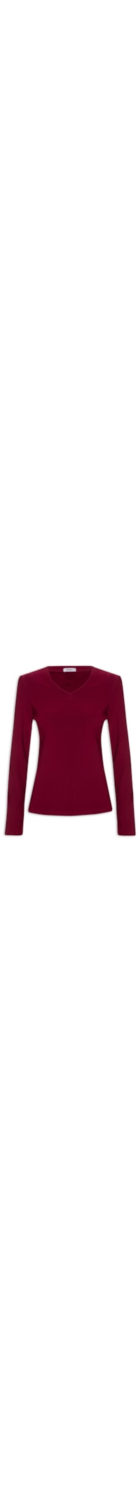 Blusa Feminina Gola V Com Pelucia - Vermelho
