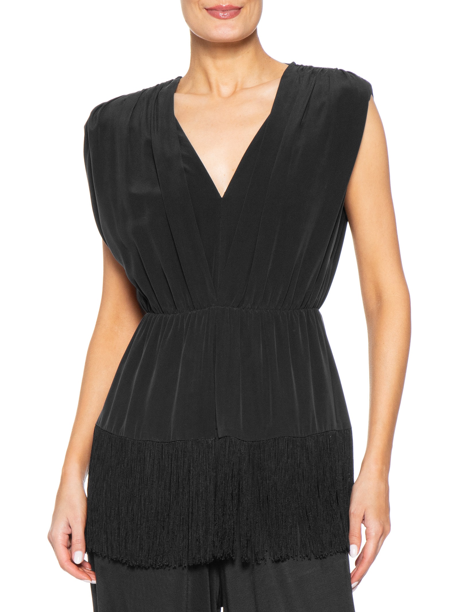 Blusa Feminina Goya Franjas Preto Le Lis