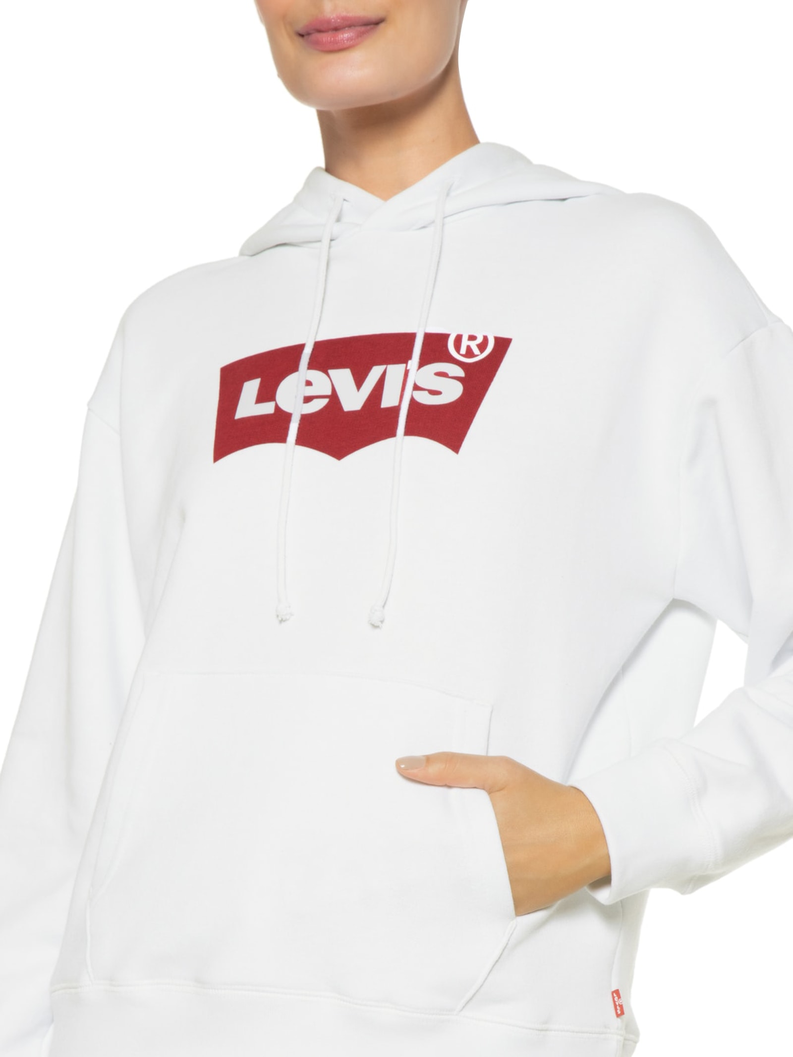Blusa Feminina Graphic Standard Hoodie Branco Levi's